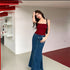 Women Trendy Denim Mid Length Skirts